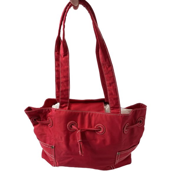 Vintage 90s Tommy Hilfiger Red Nylon Purse - Picture 1 of 8